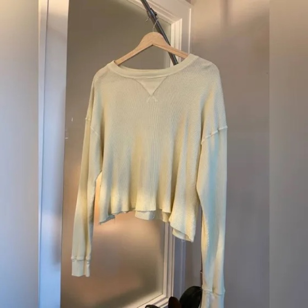 BRANDY MELLVILLE YELLOW WAFFLE CROP